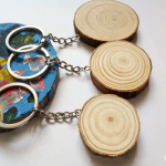 Natural Pine Wood Keychain Slice DIY Gift & Craft