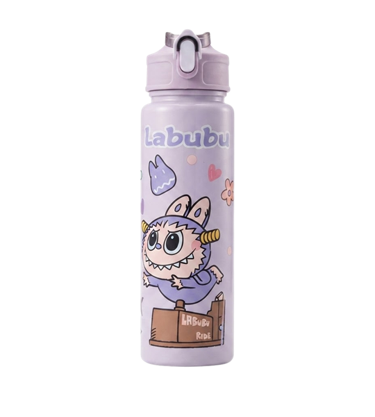 Labubu Water Bottle with Silicone Straw