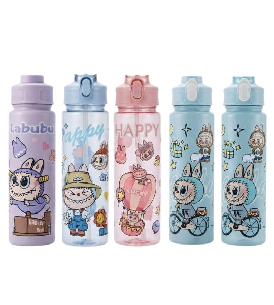 Labubu Water Bottle with Silicone Straw