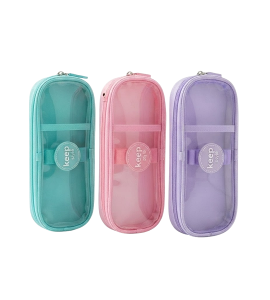 Transparent Multi-Compartment Pencil Case