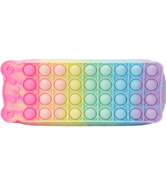 Rainbow Pop It Silicone Pencil Case