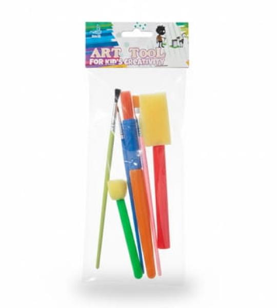 Children’s Washable Paintbrush Set – 4 Pcs Sponge Brushes